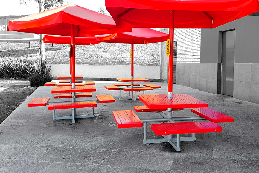 Mesas tipo picnic para áreas de comida