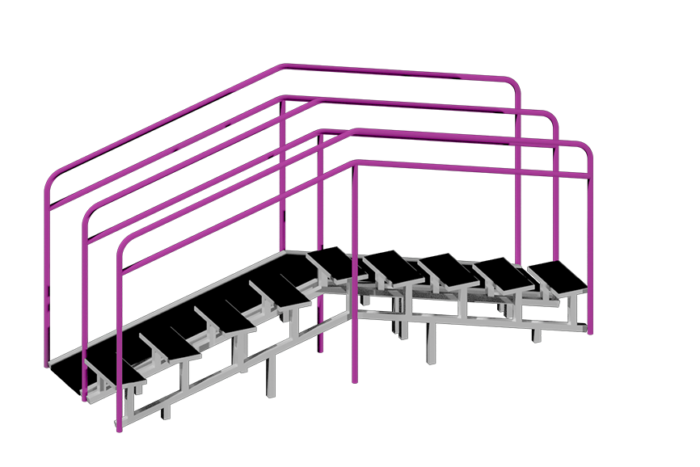 escalera y rampa de rehabilitación