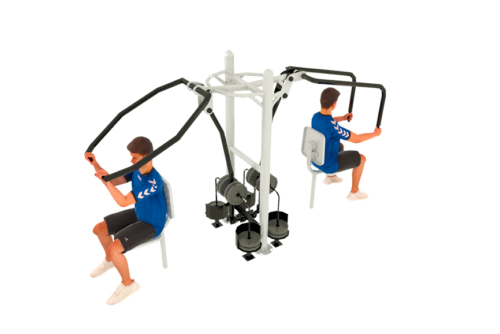 aparato de gimnasio para pecho con pesas