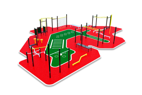 conjunto de aparatos de ejercicio
