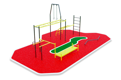 conjunto de aparatos de gimnasio