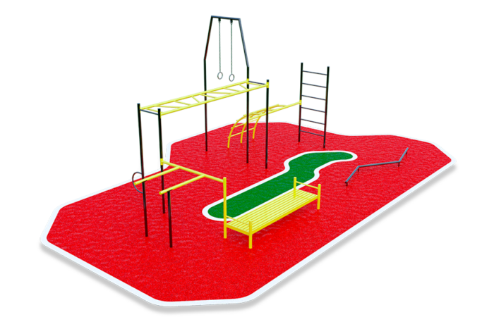 conjunto de aparatos de gimnasio