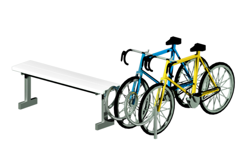 banca con espacio para biciletas