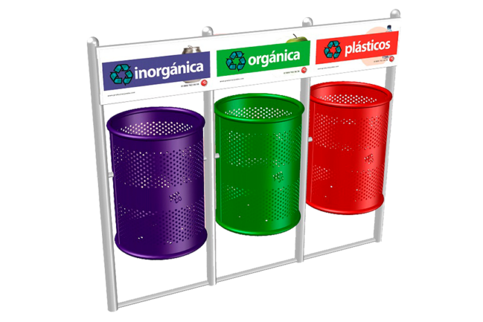 bote de basura triple
