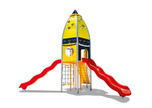 juego infantil exterior en forma de nave