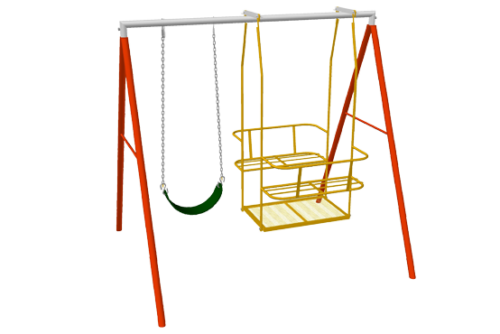 columpio con mecedora para cuatro niños