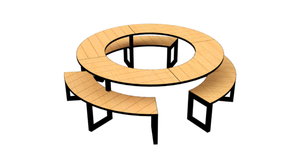 mesa circular para árbol