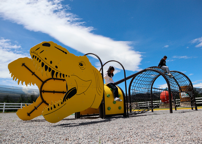productos jumbo proyectos especiales esctructura dinosaurio ninios jugando agroparque la esperanza mexico